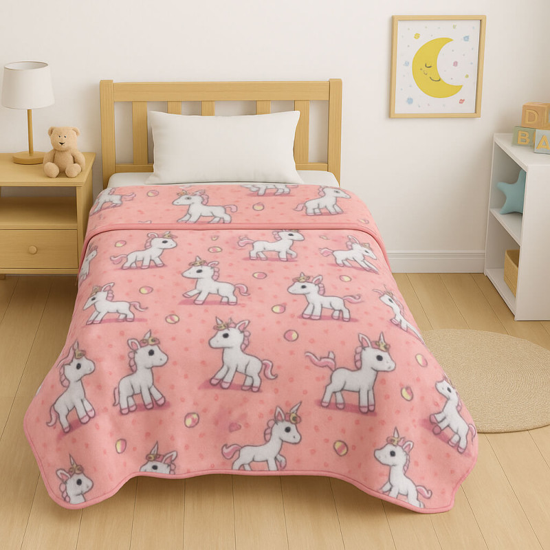 Παιδική Κουβέρτα Βελουτέ Μονή Baby Unicorn