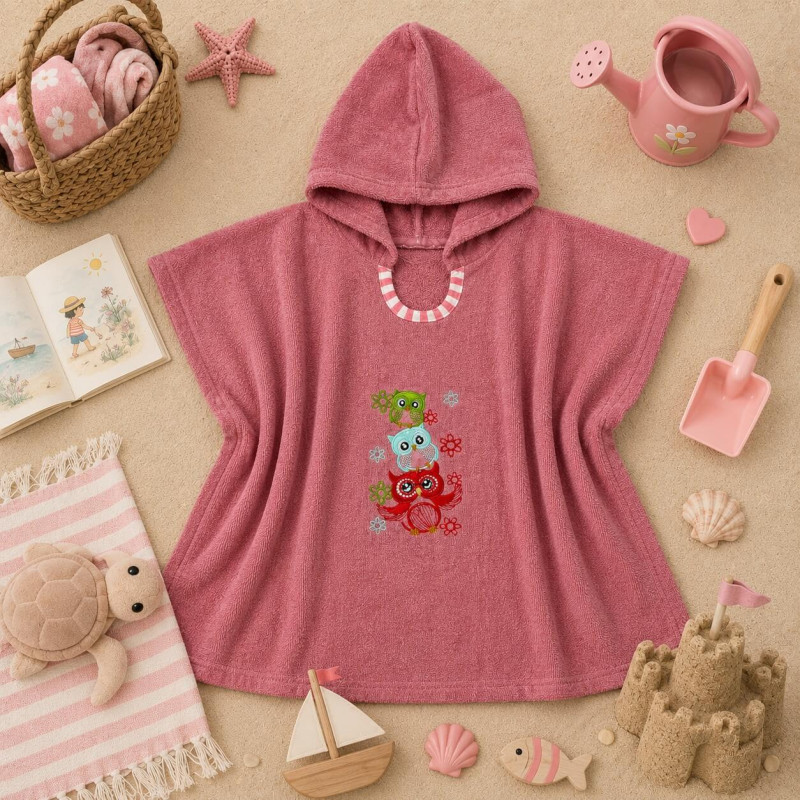 Παιδικό Πόντσο 2-4 Ετών family owls 55X110