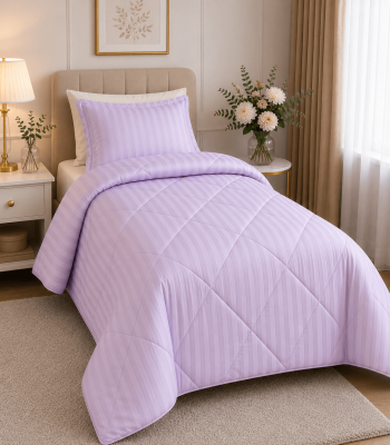 Πάπλωμα Σατέν Ριγέ Μονό 160x240 Lilac Πάπλωμα Σατέν Ριγέ Μονό 160x240 Lilac