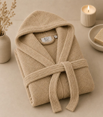 Μπουρνούζι Με Κουκούλα Beige - Medium