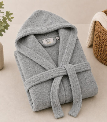 Μπουρνούζι Με Κουκούλα Grey - Large Μπουρνούζι Με Κουκούλα Grey - Large