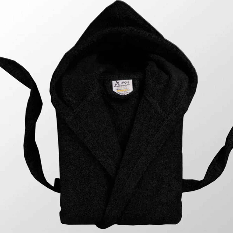 Μπουρνούζι Με Κουκούλα Black - X Large Μπουρνούζι Με Κουκούλα Black - X Large