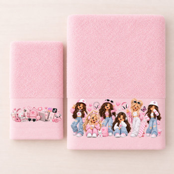 Παιδικές Πετσέτες (σετ 2 τεμ) Girls In Pink
