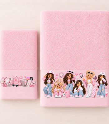 Παιδικές Πετσέτες (σετ 2 τεμ) Girls In Pink Παιδικές Πετσέτες (σετ 2 τεμ) Girls In Pink