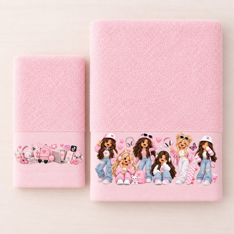 Παιδικές Πετσέτες (σετ 2 τεμ) Girls In Pink