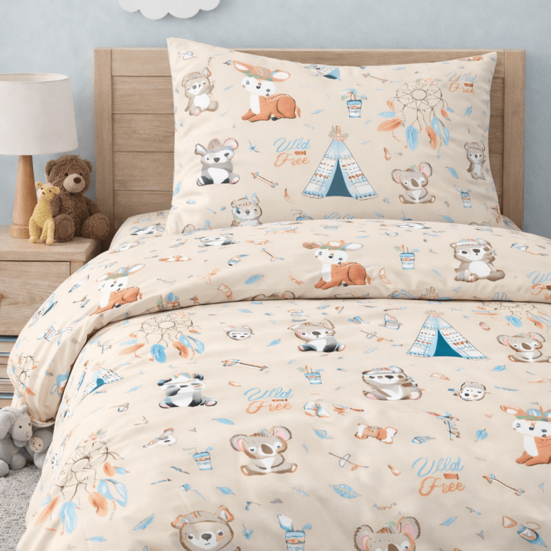 Παιδικά Σετ Σεντόνια Μονά Boho Animals Παιδικά Σετ Σεντόνια Μονά Boho Animals