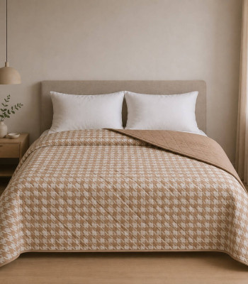 Κουβερλι Υπέρδιπλα 220x240 Pied De Poule Beige Κουβερλι Υπέρδιπλα 220x240 Pied De Poule Beige