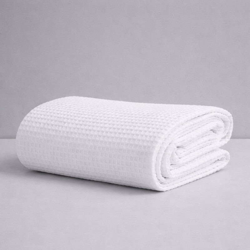Κουβέρτα Πικέ Μονή Waffle Ξενοδοχείου 165X245 White Κουβέρτα Πικέ Μονή Waffle Ξενοδοχείου 165X245 White