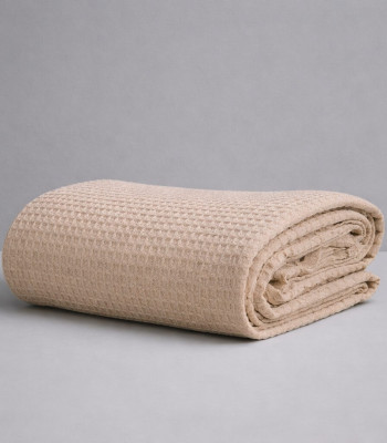 Κουβέρτα Πικέ Μονή Waffle 165χ245 Beige Κουβέρτα Πικέ Μονή Waffle 165χ245 Beige