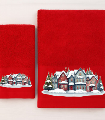 Χριστουγεννιάτικες Πετσέτες (Σετ 2 τεμ.) Christmas Houses Χριστουγεννιάτικες Πετσέτες (Σετ 2 τεμ.) Christmas Houses