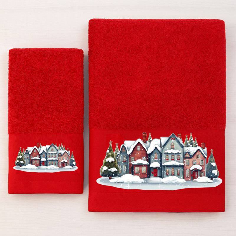Χριστουγεννιάτικες Πετσέτες (Σετ 2 τεμ.) Christmas Houses Χριστουγεννιάτικες Πετσέτες (Σετ 2 τεμ.) Christmas Houses