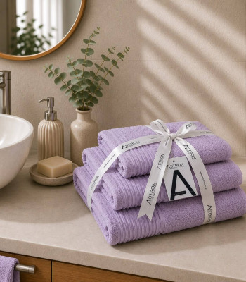Πετσέτες σετ 3τμχ Light Lilac Πετσέτες σετ 3τμχ Light Lilac