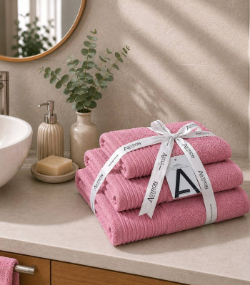 Πετσέτες σετ 3τμχ Pink Πετσέτες σετ 3τμχ Pink