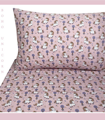 Παιδικά Σετ Σεντόνια Μονά Boho Unicorn Παιδικά Σετ Σεντόνια Μονά Boho Unicorn