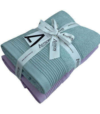 Πετσέτες Προσώπου Σετ 2 Τεμαχίων Mint Light Lilac