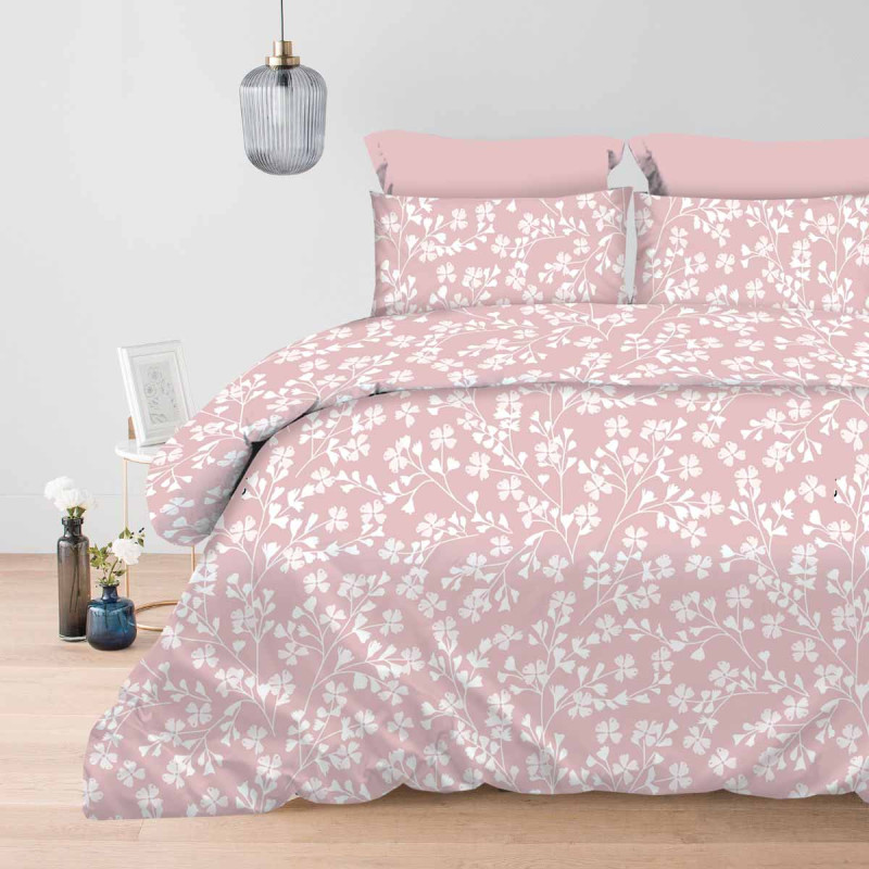 Σετ Σεντόνια 2Χ(2,45Χ2,60) + 2Χ(52Χ72) Daisy Dusty Rose