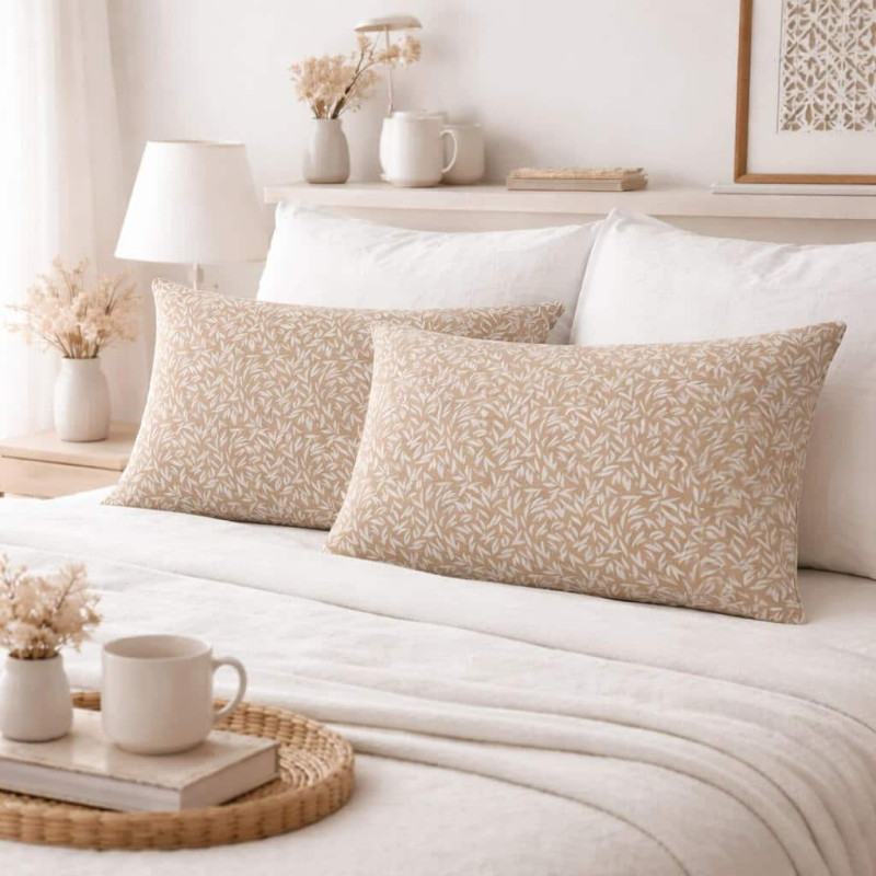 Μαξιλαροθήκες 2 τεμ (52x72) Emelia Beige Μαξιλαροθήκες 2 τεμ (52x72) Emelia Beige