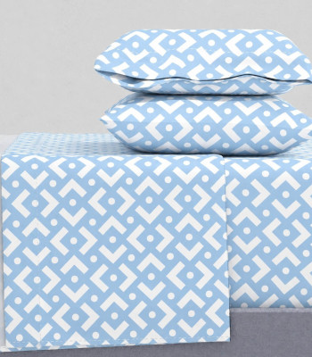 Σεντόνια King Size (ΣΕΤ) 2Χ(2,60Χ2,80)+2Χ(52Χ72) Chiara Blue