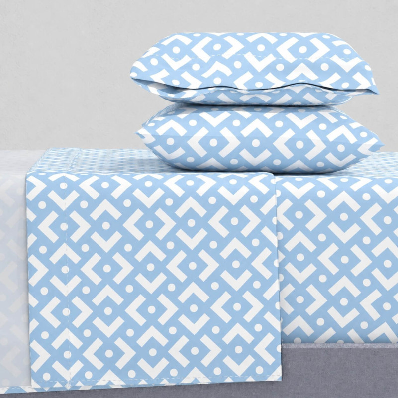 Σεντόνια King Size (ΣΕΤ) 2Χ(2,60Χ2,80)+2Χ(52Χ72) Chiara Blue