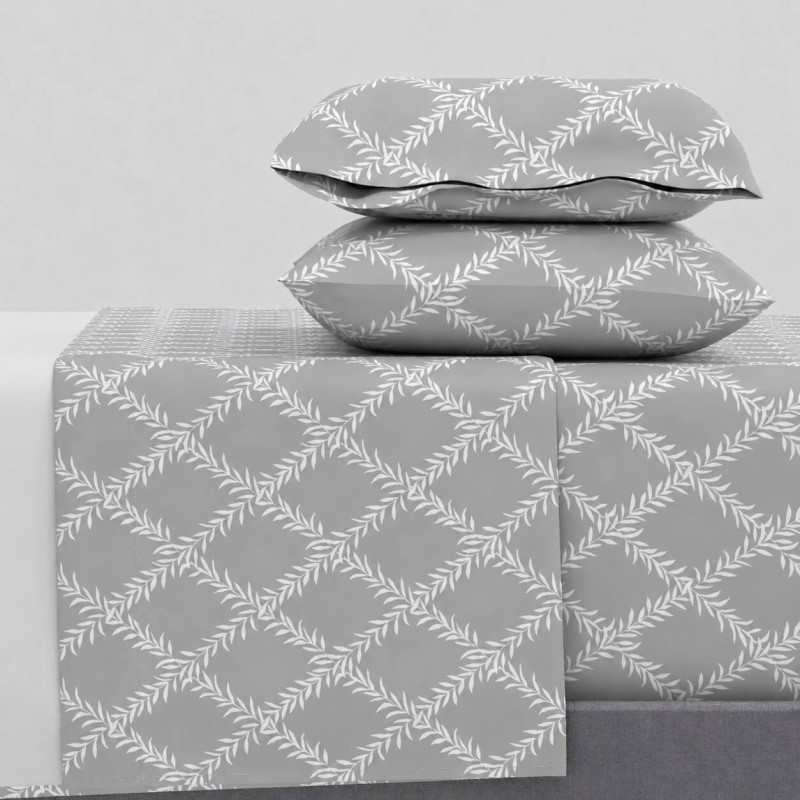 Σεντόνια King Size (ΣΕΤ) 2Χ(2,60Χ2,80)+2Χ(52Χ72) Lucia Grey