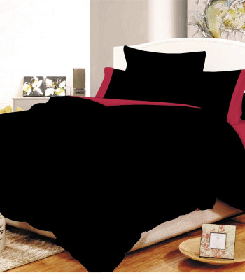 Σετ Σεντόνια ΚΟΜΒΟΣ Cotton Line Black - Red Μονόχρωμα με Φάσα Μονά με λάστιχο 100x200+20 Σετ Σεντόνια ΚΟΜΒΟΣ Cotton Line Black - Red Μονόχρωμα με Φάσα Μονά με λάστιχο 100x200+20