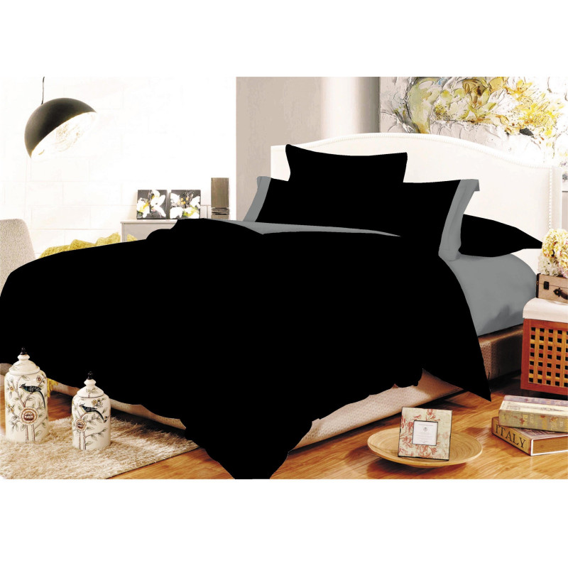 Σετ Σεντόνια ΚΟΜΒΟΣ Cotton Line Black - Grey Μονόχρωμα με Φάσα Μονά με λάστιχο 100x200+20 Σετ Σεντόνια ΚΟΜΒΟΣ Cotton Line Black - Grey Μονόχρωμα με Φάσα Μονά με λάστιχο 100x200+20