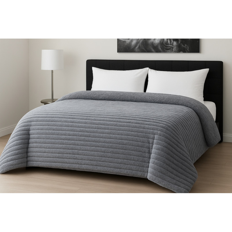 Κουβερτοπάπλωμα Le Blanc Flannel Comfort Υπέρδιπλο 220Χ240 700gsm RIB Light Grey Κουβερτοπάπλωμα Le Blanc Flannel Comfort Υπέρδιπλο 220Χ240 700gsm RIB Light Grey