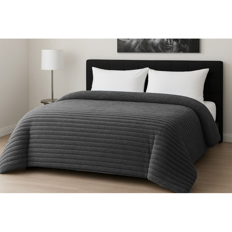 Κουβερτοπάπλωμα Le Blanc Flannel Comfort Υπέρδιπλο 220Χ240 700gsm RIB Dark Grey Κουβερτοπάπλωμα Le Blanc Flannel Comfort Υπέρδιπλο 220Χ240 700gsm RIB Dark Grey