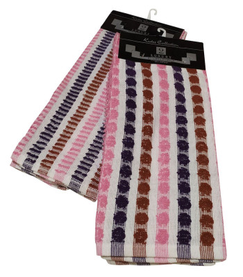 Σετ Ποτηρόπανα 2τεμ.ΚΟΜΒΟΣ πετσετέ LUXURY 100% Cotton 45x65 Pink