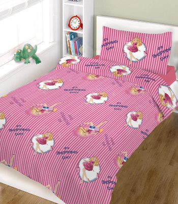 Σετ σεντόνια ΚΟΜΒΟΣ shopping girl με λάστιχο μονά 160x240 Σετ σεντόνια ΚΟΜΒΟΣ shopping girl με λάστιχο μονά 160x240