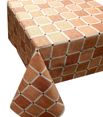 Τραπεζομάντηλο ΚΟΜΒΟΣ Καρό Polycotton Design-2 Beige 140x220 Τραπεζομάντηλο ΚΟΜΒΟΣ Καρό Polycotton Design-2 Beige 140x220