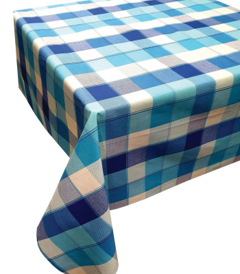 Τραπεζομάντηλο ΚΟΜΒΟΣ Καρό Polycotton Design-3 Turquoise 140x220 Τραπεζομάντηλο ΚΟΜΒΟΣ Καρό Polycotton Design-3 Turquoise 140x220