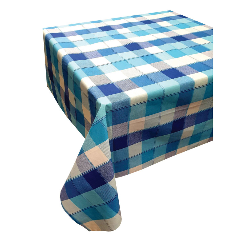 Τραπεζομάντηλο ΚΟΜΒΟΣ Καρό Polycotton Design-3 Turquoise 140x220 Τραπεζομάντηλο ΚΟΜΒΟΣ Καρό Polycotton Design-3 Turquoise 140x220