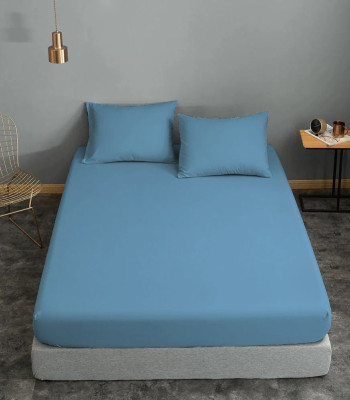 Σεντόνι ΚΟΜΒΟΣ Cotton Line Μονόχρωμο Sky Blue Διπλό 200x240