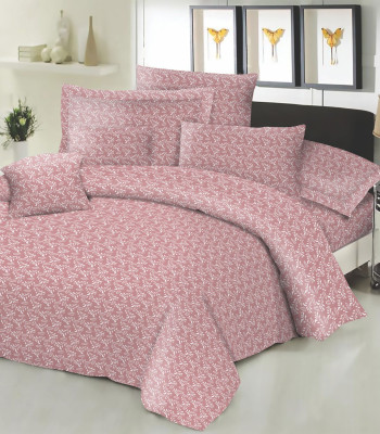 Σεντόνι ΚΟΜΒΟΣ Cotton Line NEW Printed Fern Rotten Apple Διπλό με λάστιχο 150x200+22