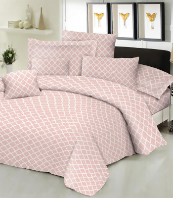 Σεντόνι ΚΟΜΒΟΣ Cotton Line NEW Printed Montana Peach Διπλό με λάστιχο 150x200+22