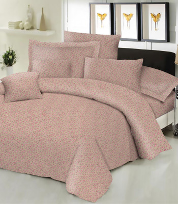 Σεντόνι ΚΟΜΒΟΣ Cotton Line NEW Printed Little Rose Beige Διπλό με λάστιχο 150x200+22