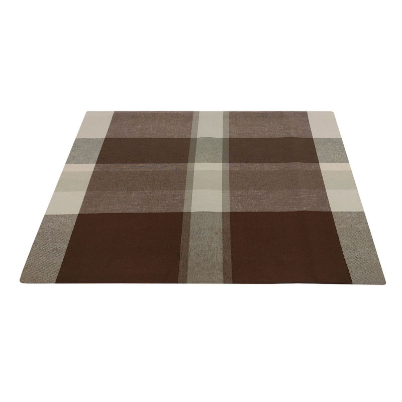 Τραπεζομάντηλο ΚΟΜΒΟΣ Λονέτα Υφαντό Καρό Brown-Beige 140x140 Τραπεζομάντηλο ΚΟΜΒΟΣ Λονέτα Υφαντό Καρό Brown-Beige 140x140