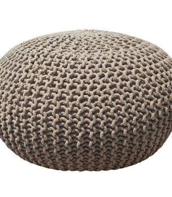 Πουφ Macrame ΚΟΜΒΟΣ με εσωτερικη γέμιση 70x70x45 Beige