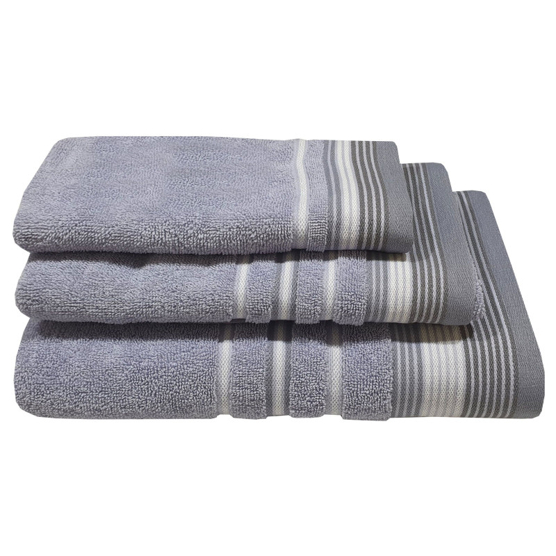 Πετσέτα ΚΟΜΒΟΣ Satin Stripe Πεννιέ 450γρ/m2 100% Cotton Σώματος Levanda 70x140