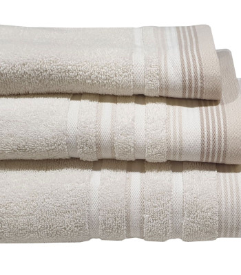 Πετσέτα ΚΟΜΒΟΣ Satin Stripe Πεννιέ 450γρ/m2 100% Cotton Σώματος Sand 70x140