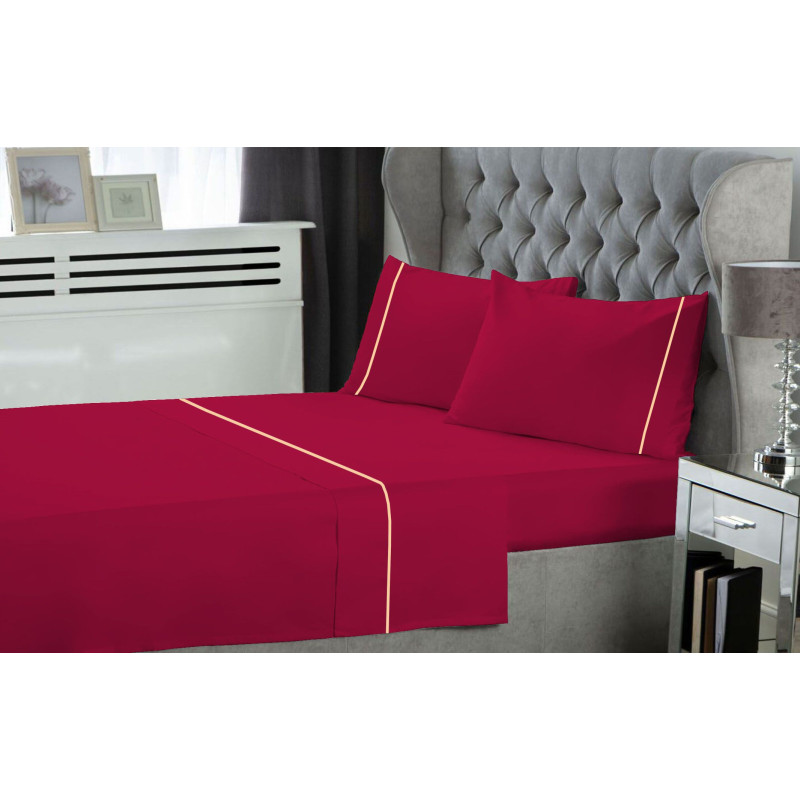 Σετ Σεντόνια Le Blanc Μονόχρωμα με Φυτίλι Polycotton 50/50 TC144 Cherry Μονά 170x270 Σετ Σεντόνια Le Blanc Μονόχρωμα με Φυτίλι Polycotton 50/50 TC144 Cherry Μονά 170x270