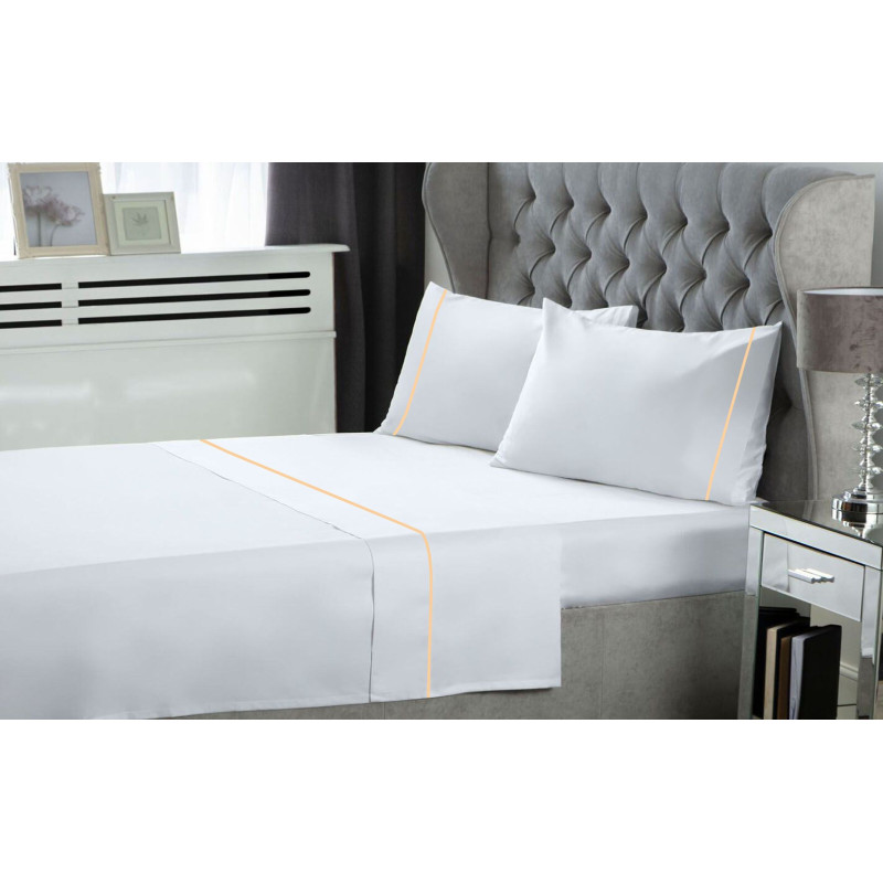 Σετ Σεντόνια LeBlanc Μονόχρωμα με Φυτίλι Polycotton 50/50 TC144 White Υπέρδιπλα 240x270 Σετ Σεντόνια LeBlanc Μονόχρωμα με Φυτίλι Polycotton 50/50 TC144 White Υπέρδιπλα 240x270