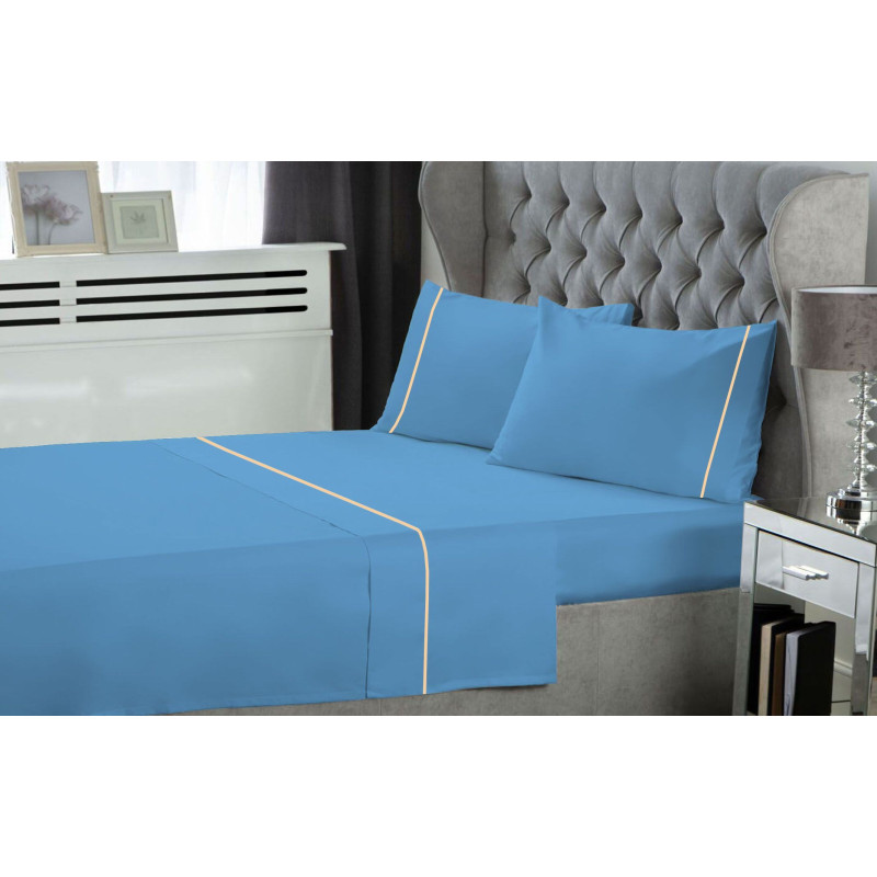 Σετ Σεντόνια Le Blanc Μονόχρωμα με Φυτίλι Polycotton 50/50 TC144 Blue Σούπερ Υπέρδιπλα 270x300 Σετ Σεντόνια Le Blanc Μονόχρωμα με Φυτίλι Polycotton 50/50 TC144 Blue Σούπερ Υπέρδιπλα 270x300