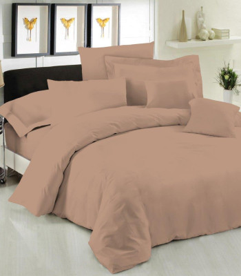 Σεντόνι Μεμονομένο LeBlanc Μονόχρωμο Polycotton 50/50 TC144 Light Brown Μονό με λάστιχο 100x200+35