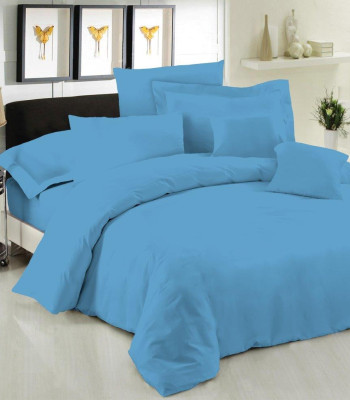 Σεντόνι Μεμονομένο LeBlanc Μονόχρωμο Polycotton 50/50 TC144 Blue Υπέρδιπλο 245x270