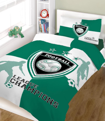 Σετ σεντόνια ΚΟΜΒΟΣ champions GREEN WHITE μονά 160x240 Σετ σεντόνια ΚΟΜΒΟΣ champions GREEN WHITE μονά 160x240