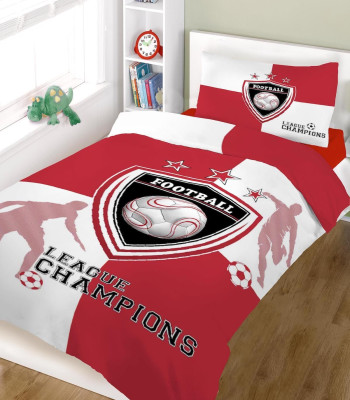 Σετ σεντόνια ΚΟΜΒΟΣ champions RED WHITE μονά 160x240 Σετ σεντόνια ΚΟΜΒΟΣ champions RED WHITE μονά 160x240