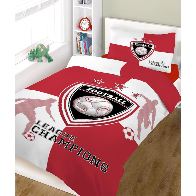 Σετ σεντόνια ΚΟΜΒΟΣ champions RED WHITE μονά 160x240 Σετ σεντόνια ΚΟΜΒΟΣ champions RED WHITE μονά 160x240