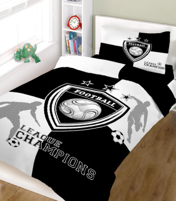 Σετ σεντόνια ΚΟΜΒΟΣ champions BLACK WHITE μονά 160x240 Σετ σεντόνια ΚΟΜΒΟΣ champions BLACK WHITE μονά 160x240